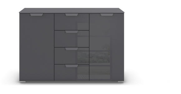 SIDEBOARD  in 120/81/42 cm  - Dunkelgrau, Design, Glas/Holzwerkstoff (120/81/42cm) - Xora