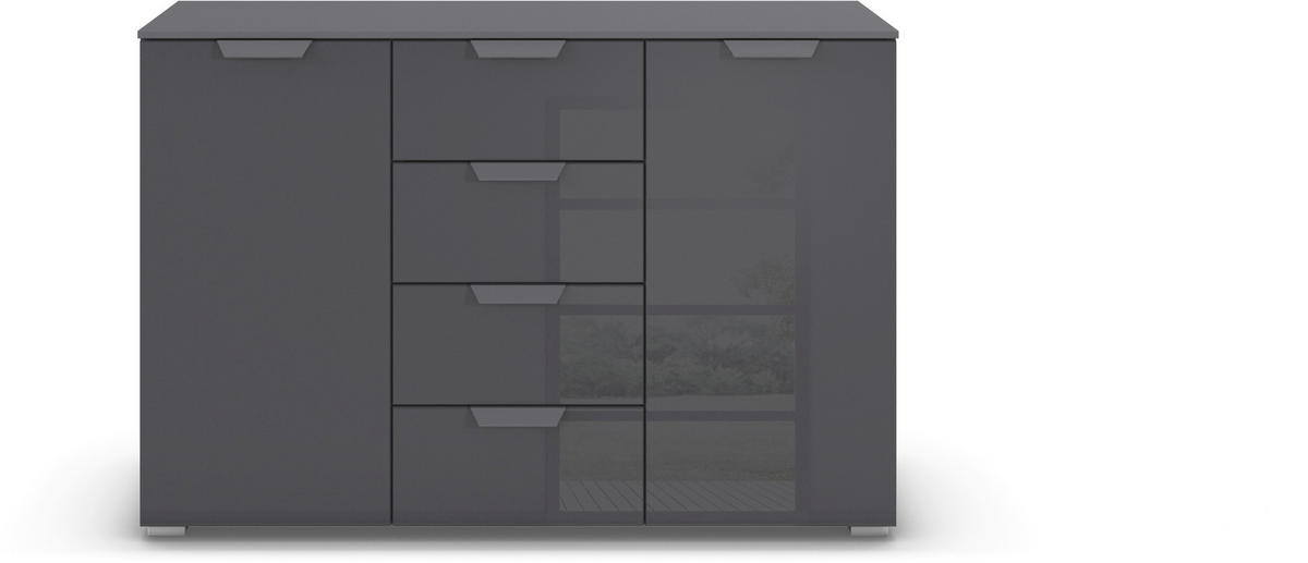 SIDEBOARD  in 120/81/42 cm  - Dunkelgrau, Design, Glas/Holzwerkstoff (120/81/42cm) - Carryhome