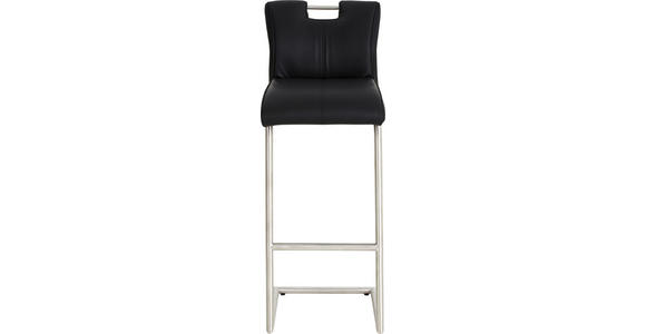 BARHOCKER in Metall, Textil Edelstahlfarben, Schwarz - Edelstahlfarben/Schwarz, Design, Textil/Metall (40/114/45cm) - Dieter Knoll