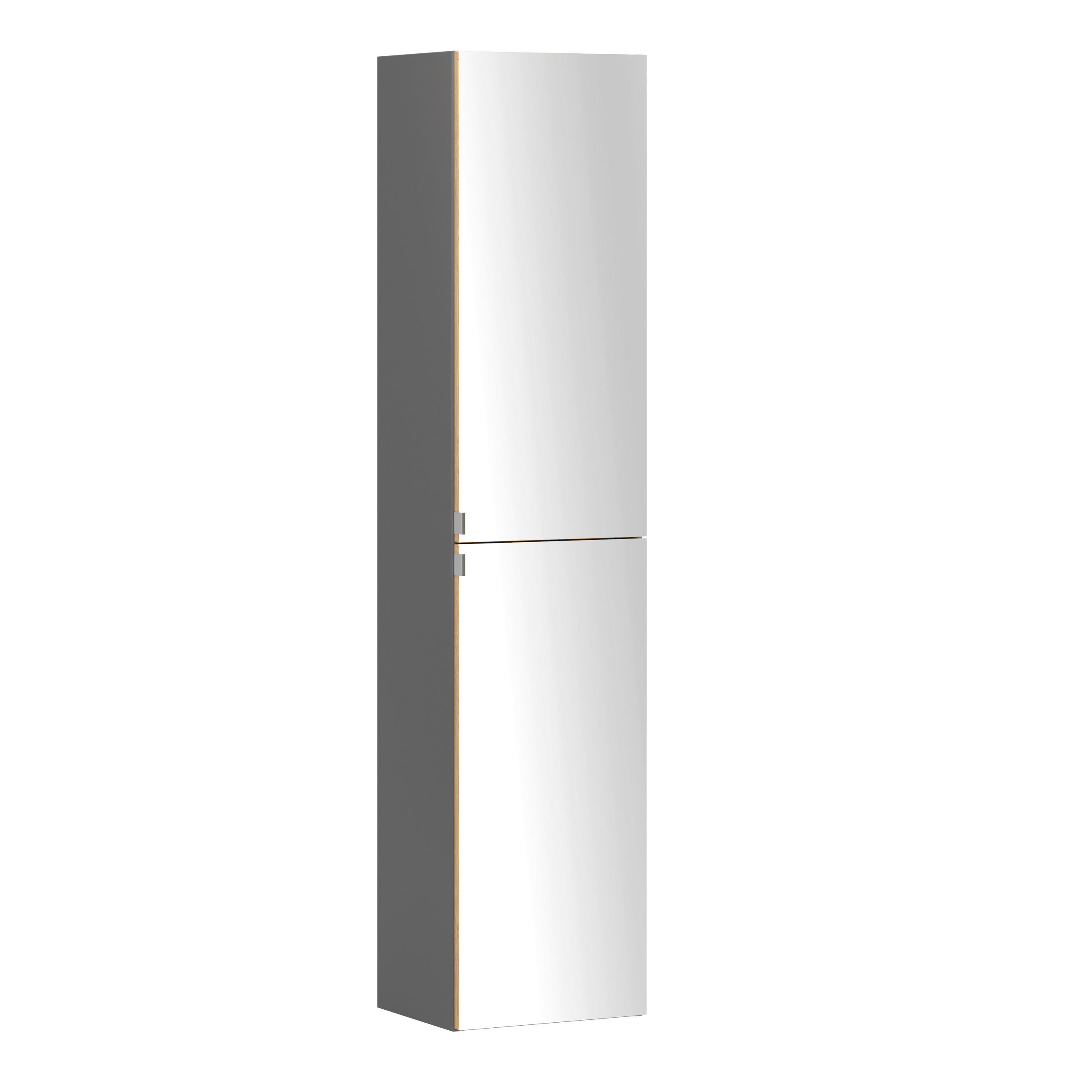SPIEGELSCHRANK 40/180/35 cm  - Wildeiche/Edelstahlfarben, Trend, Holzwerkstoff/Metall (40/180/35cm) - Held