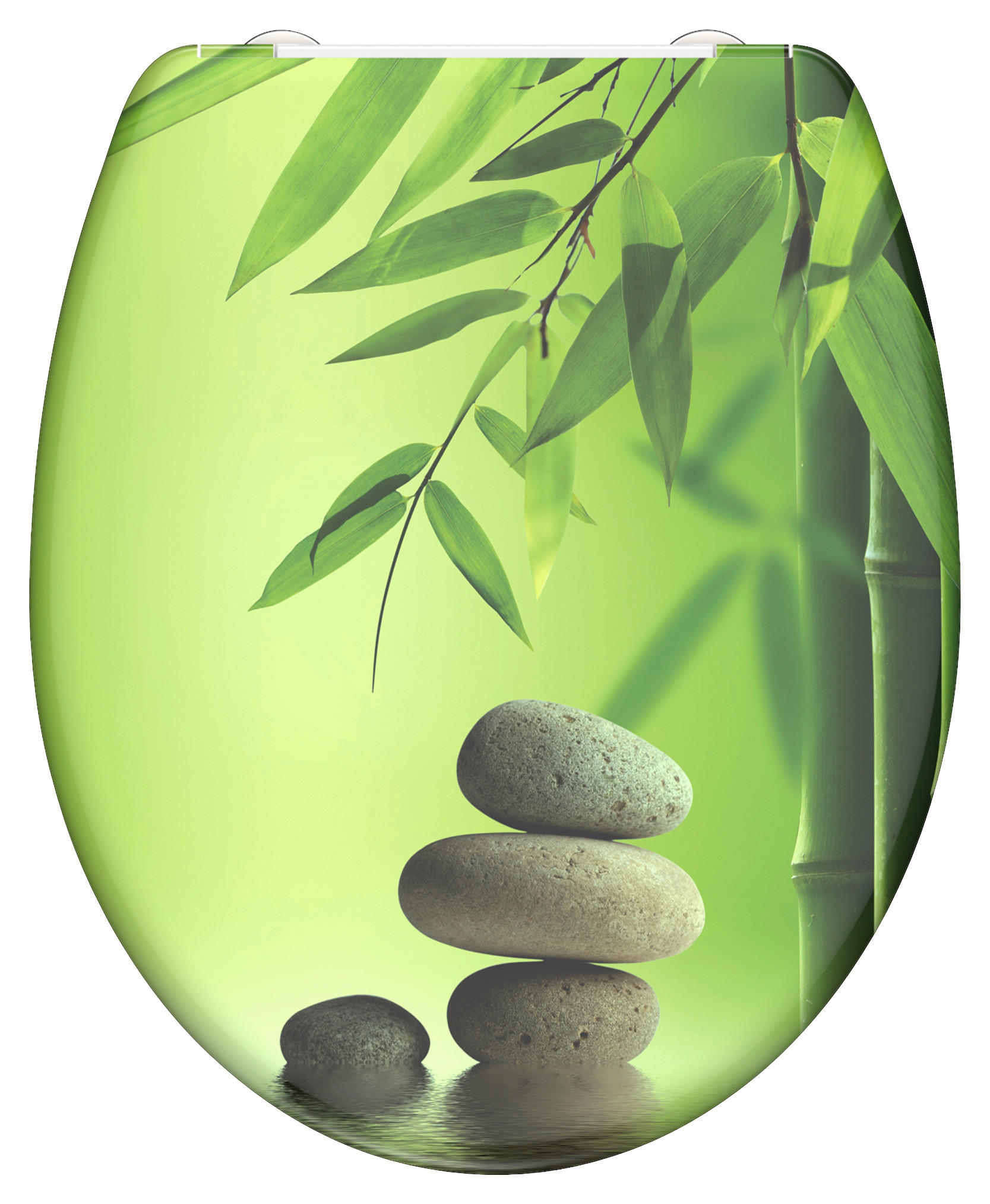 Wc-sitz Grün Bambus/steinmotiv Mit Absenkautomatik B: 38 Cm