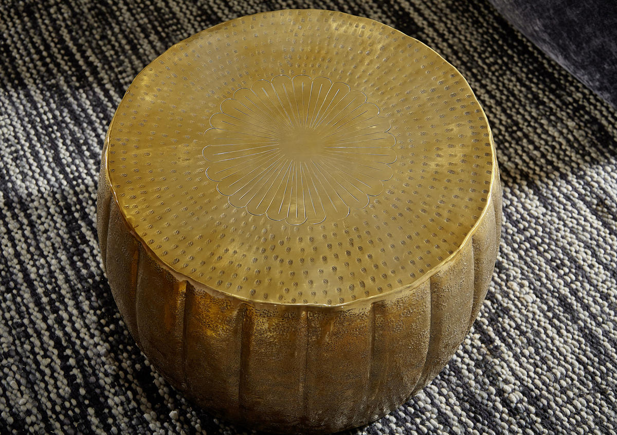 KLUBSKA MIZA, zlate barve  - zlate barve, Trendi, kovina (60/60/36cm) - MID.YOU