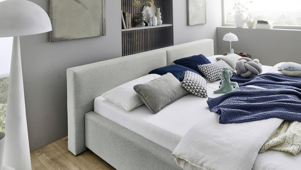 POLSTERBETT 240/200 cm,  in Grau,  - Grau, Basics, Textil (240/200cm) - Boxxx