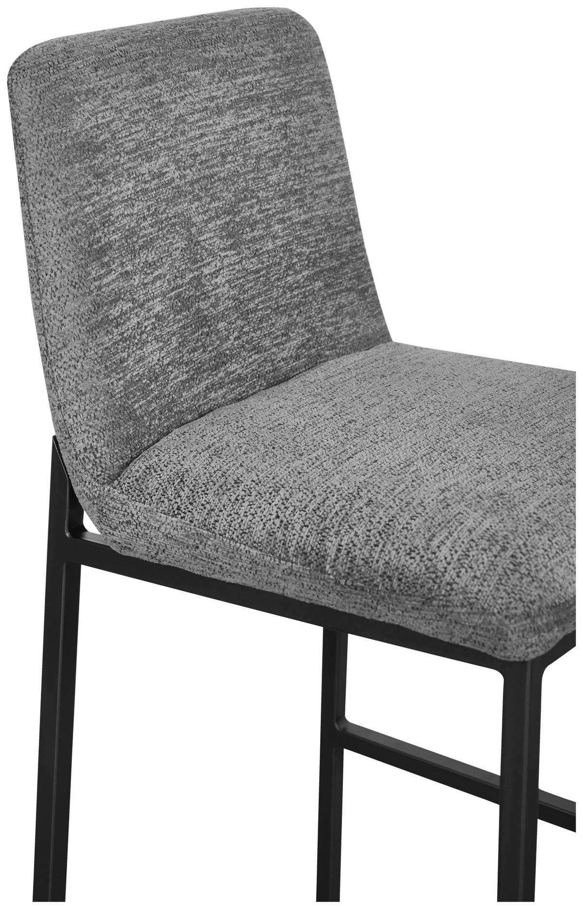 BARHOCKER in Grau, Schwarz  - Schwarz/Grau, MODERN, Textil/Metall (44,5/101/50,5cm) - Livetastic