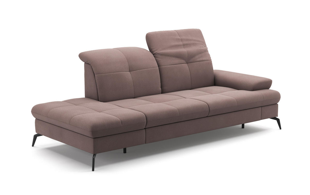 RÉCAMIERE in Flachgewebe Taupe  - Taupe/Schwarz, Konventionell, Textil/Metall (231/90/122cm) - Sit & More