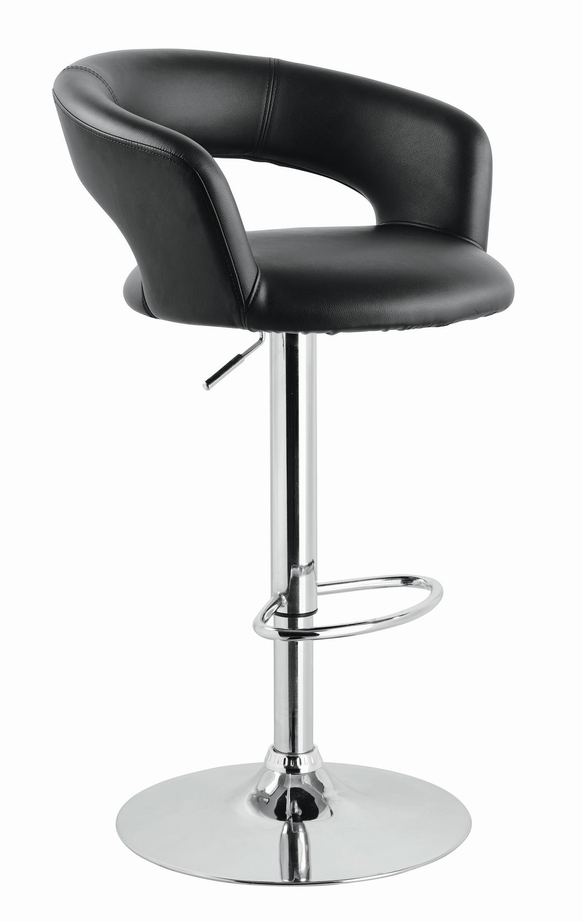 BARSKI STOL, črna, barve kroma  - barve kroma/črna, Design, kovina/tekstil (58/86-107/57cm) - Xora