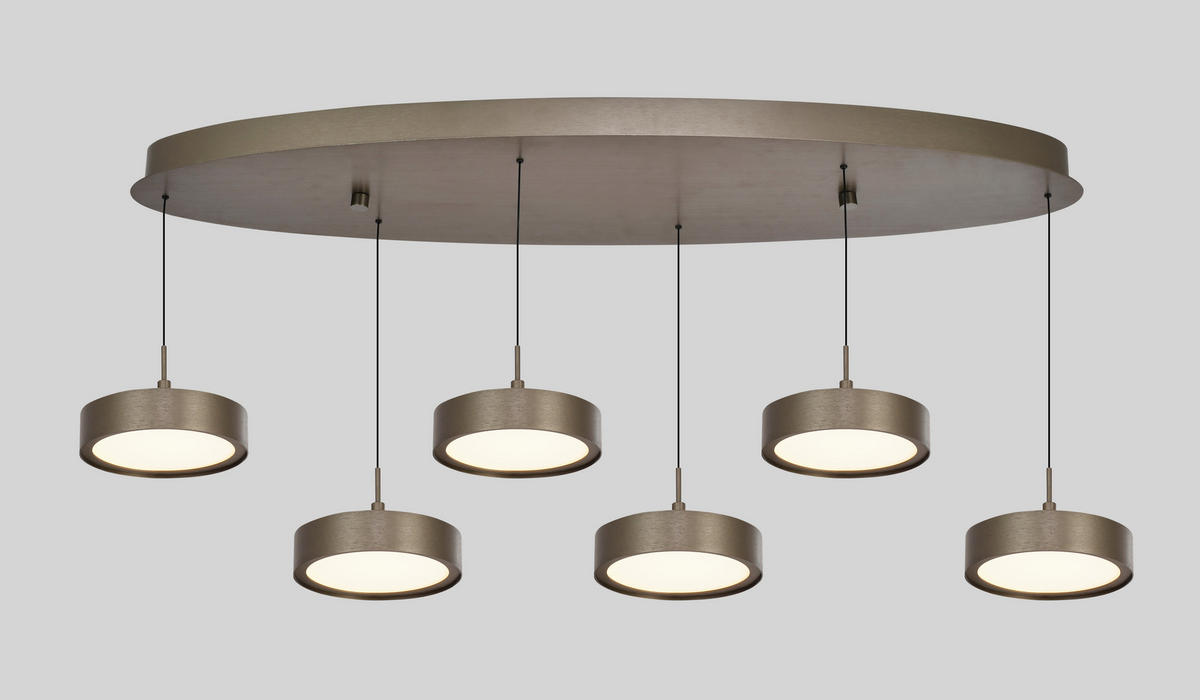 LED-HÄNGELEUCHTE Valensole 117,5/150/36,5 cm  - Bronzefarben, Design, Metall (117,5/150/36,5cm)