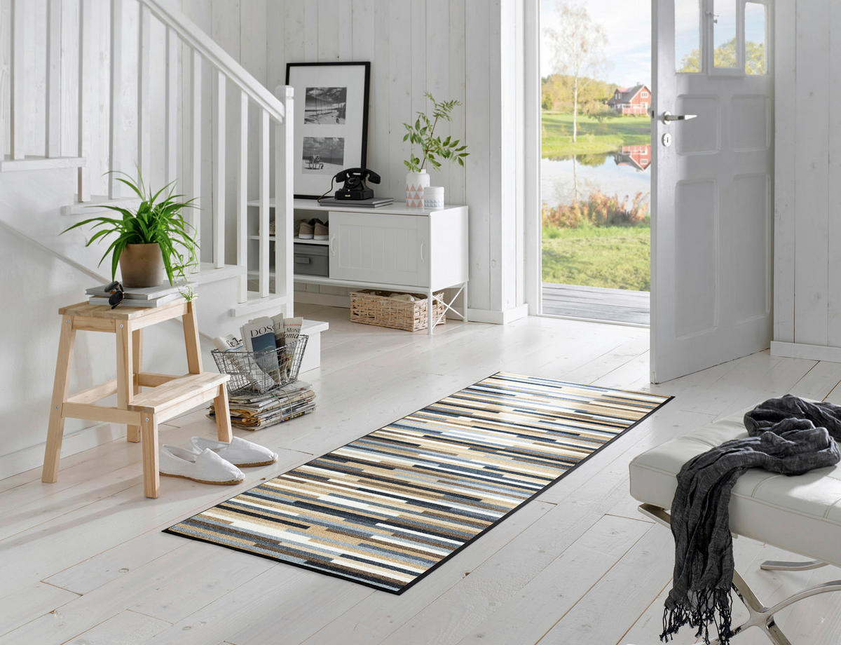 LÄUFER 75/190 cm Mikado Stripes Nature Naturfarben  - Naturfarben, KONVENTIONELL, Kunststoff (75/190cm) - wash+dry