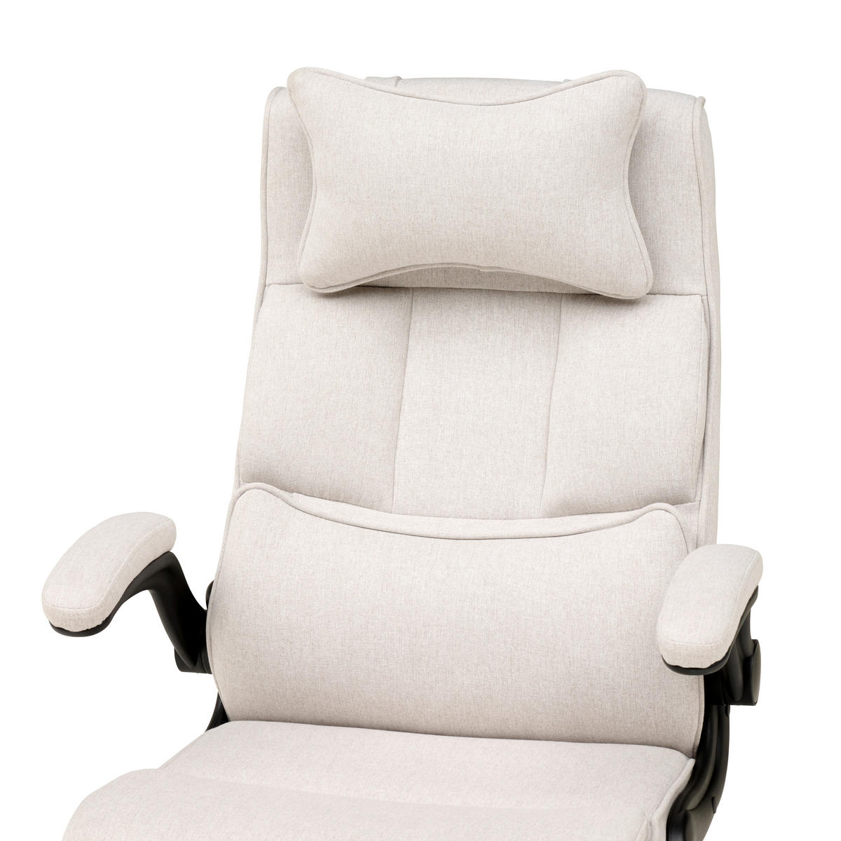 CHEFSESSEL  in Webstoff Creme  - Creme/Schwarz, MODERN, Kunststoff/Textil (62/112-122/65cm) - MID.YOU