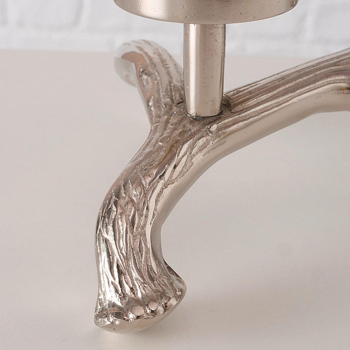 KERZENHALTER - Silberfarben, Basics, Glas/Metall (28/20/18cm) - Boltze Home