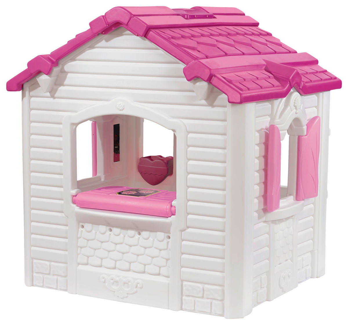 SPIELHAUS 119,38/147/135 cm  - Weiss/Rosa, Konventionell, Kunststoff (119,38/147/135cm)