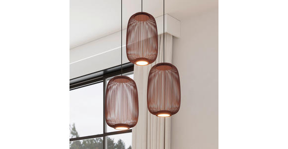 LED-HÄNGELEUCHTE Cage 40/50-150 cm  - Kupferfarben, Design, Kunststoff/Metall (40/50-150cm) - Dieter Knoll