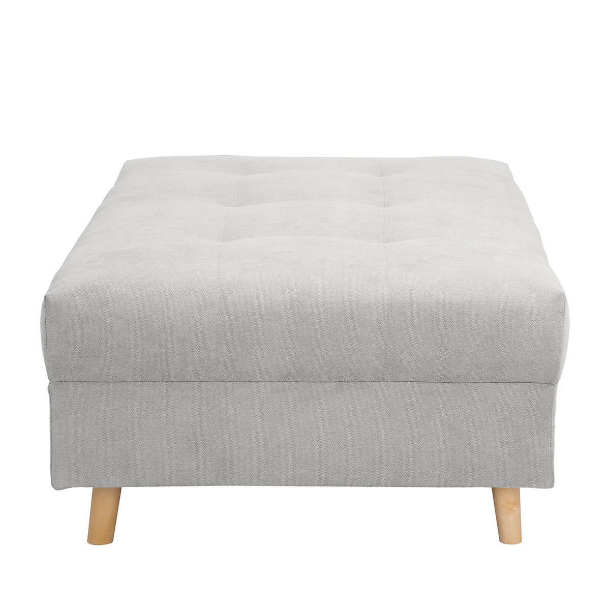 ECKSOFA inkl. Hocker Ariella in Mikrofaser Hellgrau  161/231 cm  - Hellgrau/Naturfarben, Design, Holz/Textil (161/231cm) - Livetastic