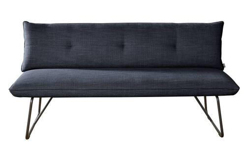 SITZBANK 180/90/70 cm Struktur Dunkelblau Metall  - Schwarz/Dunkelblau, Design, Textil/Metall (180/90/70cm) - Dieter Knoll