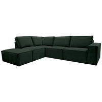 ECKSOFA Dunkelgrün Chenille  - Dunkelgrün/Schwarz, KONVENTIONELL, Kunststoff/Textil (212/275cm) - Carryhome