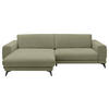 ECKSOFA Grün Chenille  - Schwarz/Grün, KONVENTIONELL, Textil/Metall (194/292cm) - SetOne by Musterring