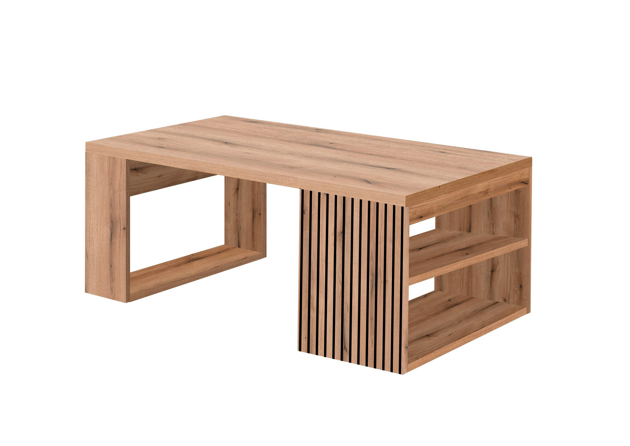 KONFERENČNÍ STOLEK, černá, barvy dubu, kompozitní dřevo,  - černá/barvy dubu, Design, kompozitní dřevo (108/43/60cm) - MID.YOU