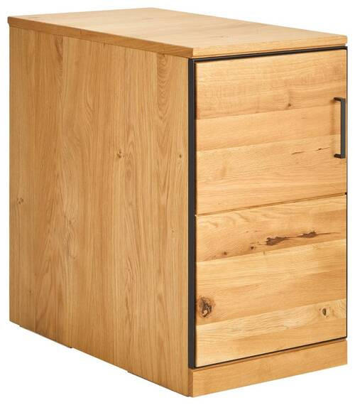 ANSTELLCONTAINER Asteiche teilmassiv Graphitfarben, Eichefarben  - Eichefarben/Anthrazit, Natur, Holz/Holzwerkstoff (43/75/80cm) - Linea Natura