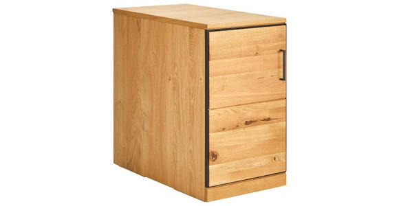 ANSTELLCONTAINER Asteiche teilmassiv Anthrazit, Eichefarben  - Eichefarben/Anthrazit, Natur, Holz/Holzwerkstoff (43/75/80cm) - Linea Natura