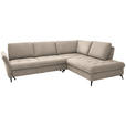 ECKSOFA in Bouclé Beige  - Beige/Schwarz, Natur, Textil/Metall (288/233cm) - Valnatura