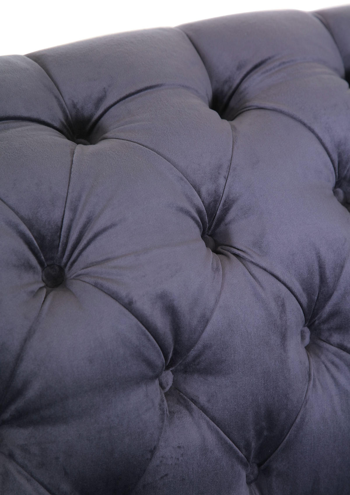 CHESTERFIELD-SOFA in Flachgewebe Hellgrau  - Hellgrau/Schwarz, LIFESTYLE, Textil/Metall (220/80/100cm) - Landscape