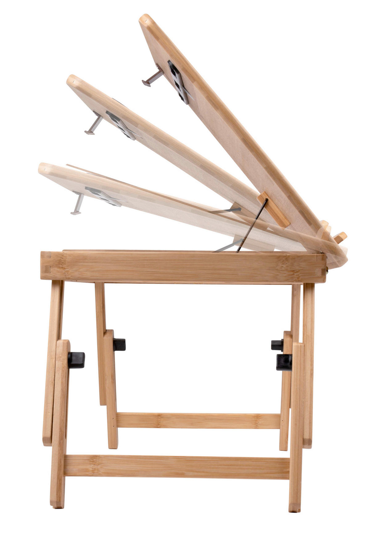 LAPTOPTISCH 53.5/34/27.5 cm höhenverstellbar, klappbar, Getränkehalter, justierbare Füße  - Braun, Basics, Holz (53.5/34/27.5cm)