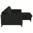 ECKSOFA in Flachgewebe, Leinenoptik Anthrazit  - Anthrazit/Schwarz, Design, Textil/Metall (242/170cm) - Xora