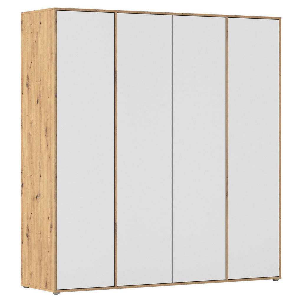 Drehtürenschrank Nabila Eiche Artisan Dek. Weiß