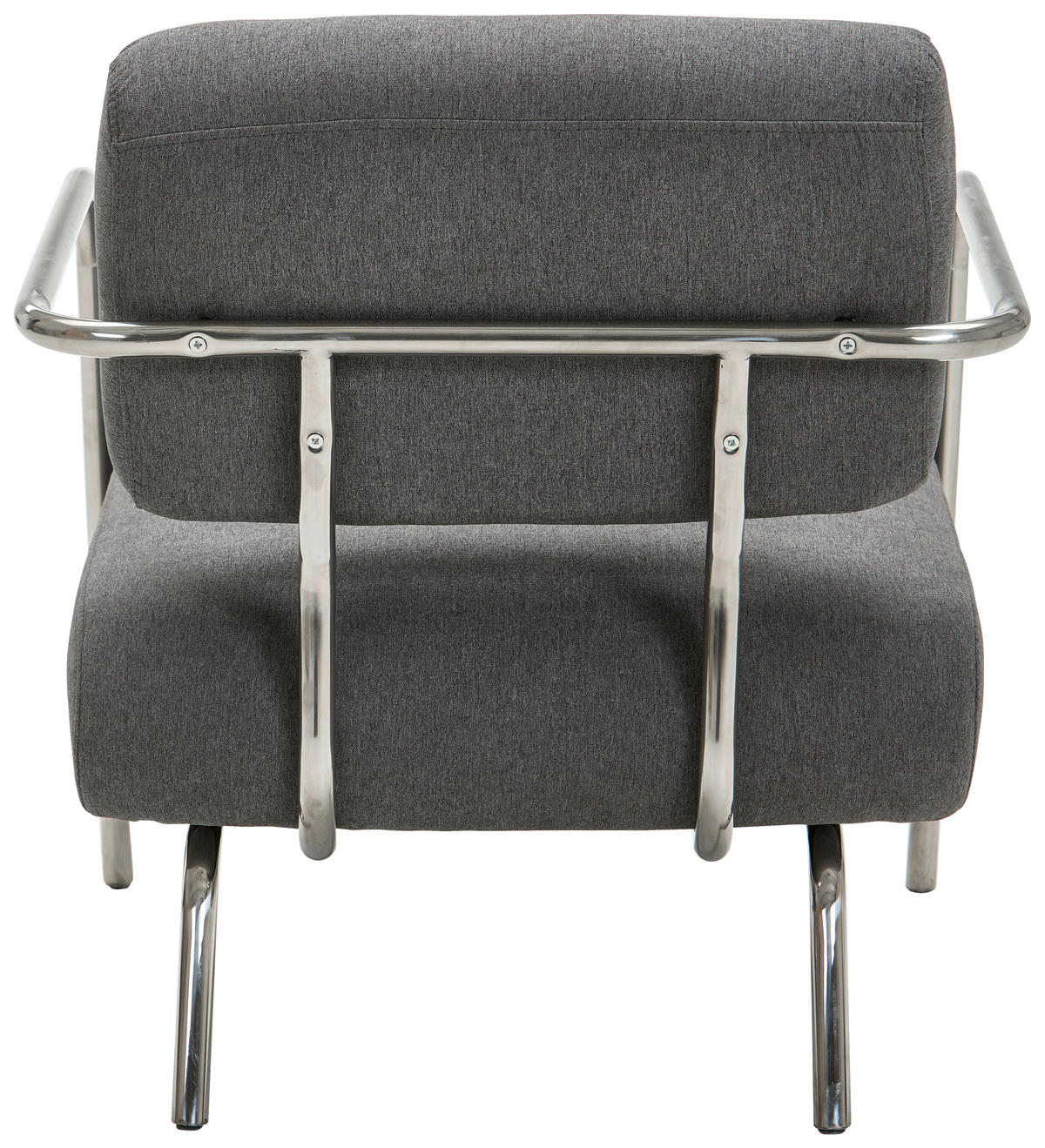 SESSEL in Leinenoptik Grau, Chromfarben  - Chromfarben/Grau, Trend, Textil/Metall (70/82/74cm) - Livetastic
