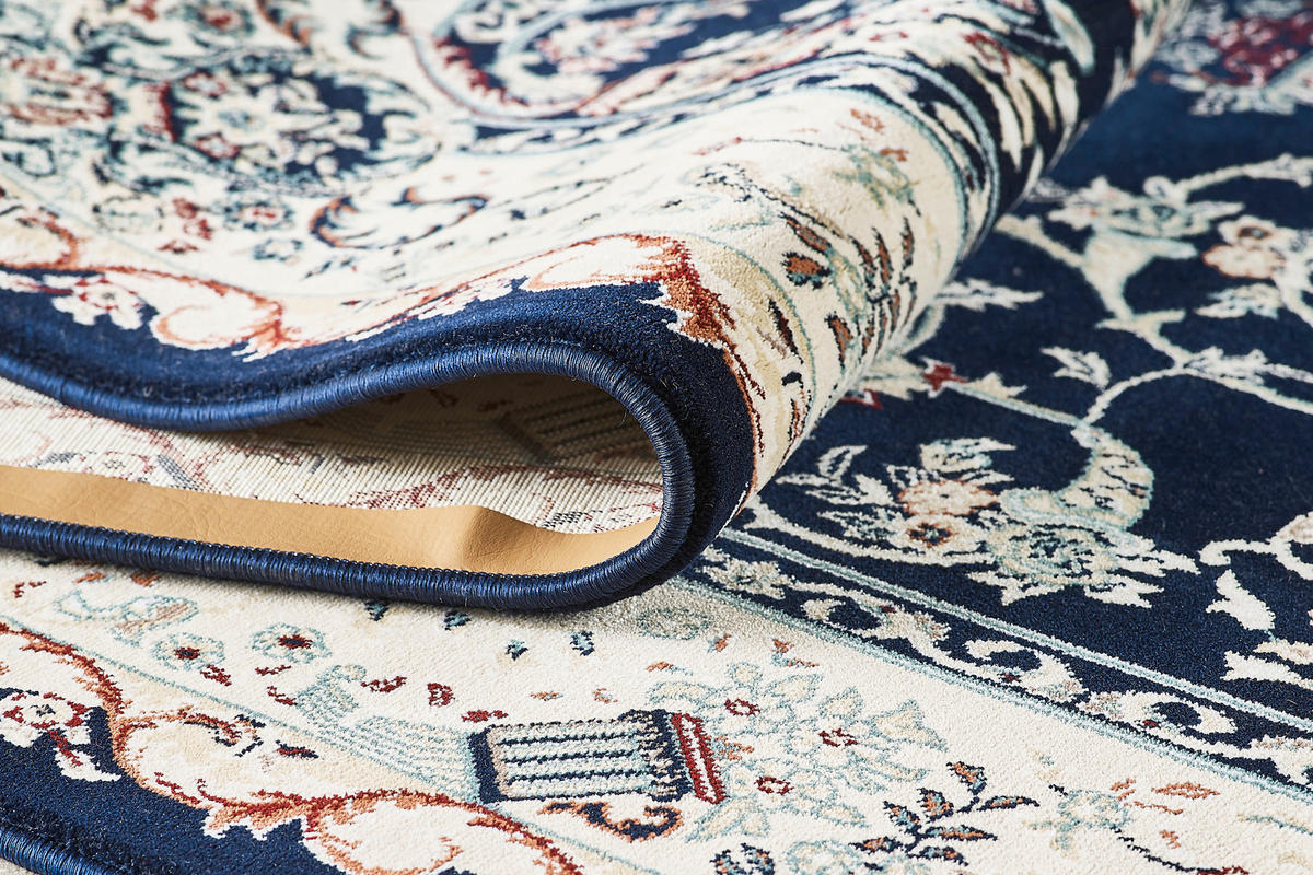 VINTAGE-TEPPICH 120/170 cm Semerkand Dunkelblau, Beige  - Beige/Dunkelblau, LIFESTYLE, Textil (120/170cm)