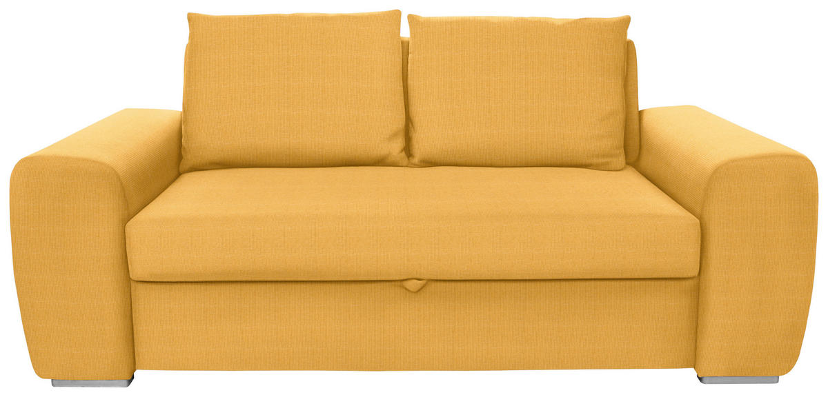 SCHLAFSOFA in Textil Gelb  - Chromfarben/Gelb, Design, Holz/Textil (199/92/97cm) - Livetastic