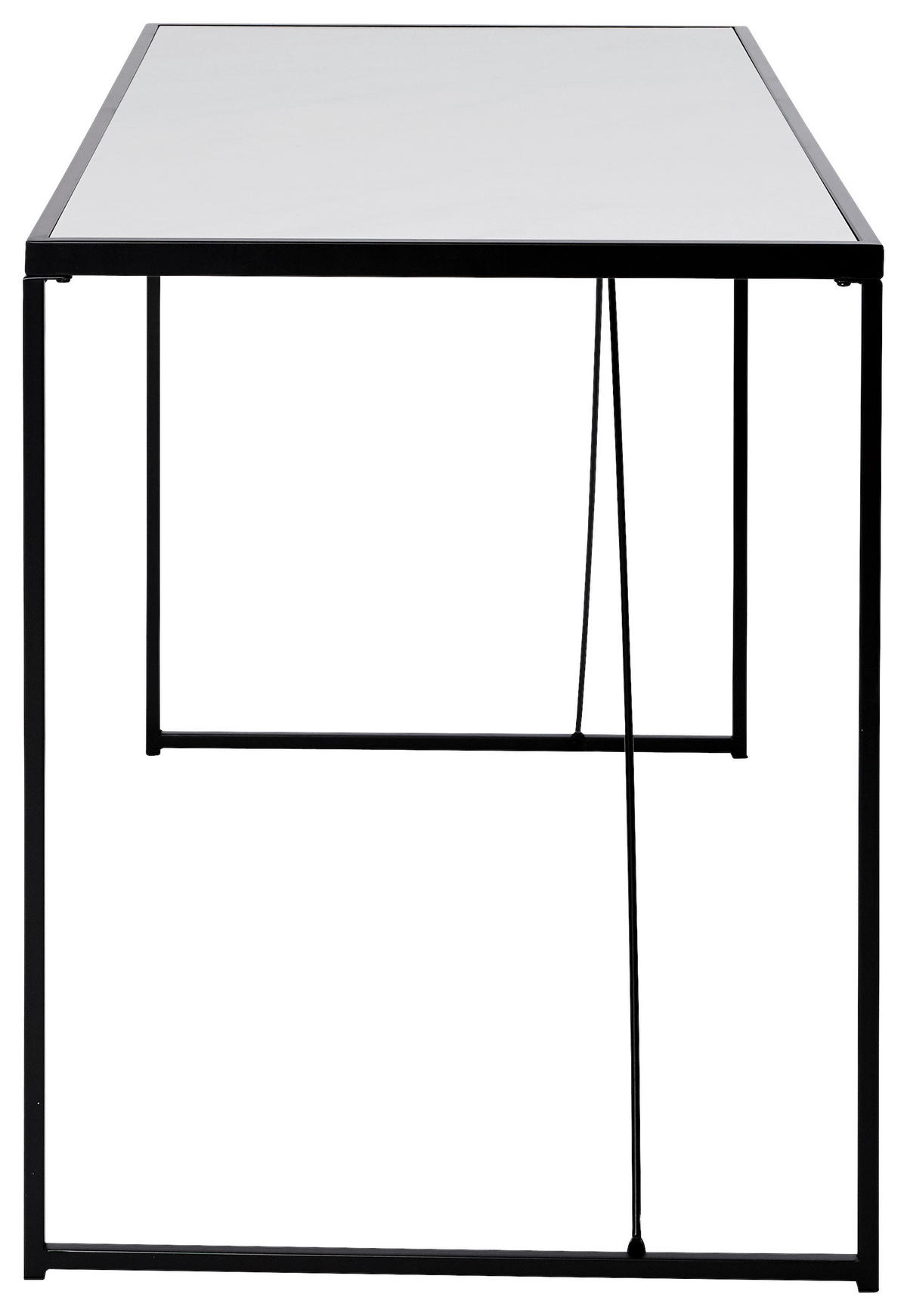 SCHREIBTISCH 120/60/73 cm  in Weiss, Schwarz  - Weiss/Schwarz, Konventionell, Holzwerkstoff/Metall (120/60/73cm) - Livetastic