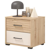NOČNÍ STOLEK, kašmírová, dub artisan, 48/44/40 cm - kašmírová/dub artisan, Konvenční, kompozitní dřevo (48/44/40cm) - Xora