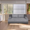 SCHLAFSOFA  in Lederlook, Webstoff Grau  - Schwarz/Grau, Design, Holzwerkstoff/Kunststoff (200/90/103cm) - P & B