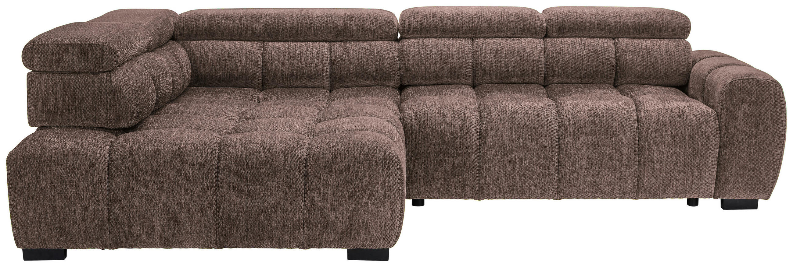 ECKSOFA inkl. Funktionen Braun Webstoff  - Schwarz/Braun, MODERN, Kunststoff/Textil (205/297cm) - Welnova