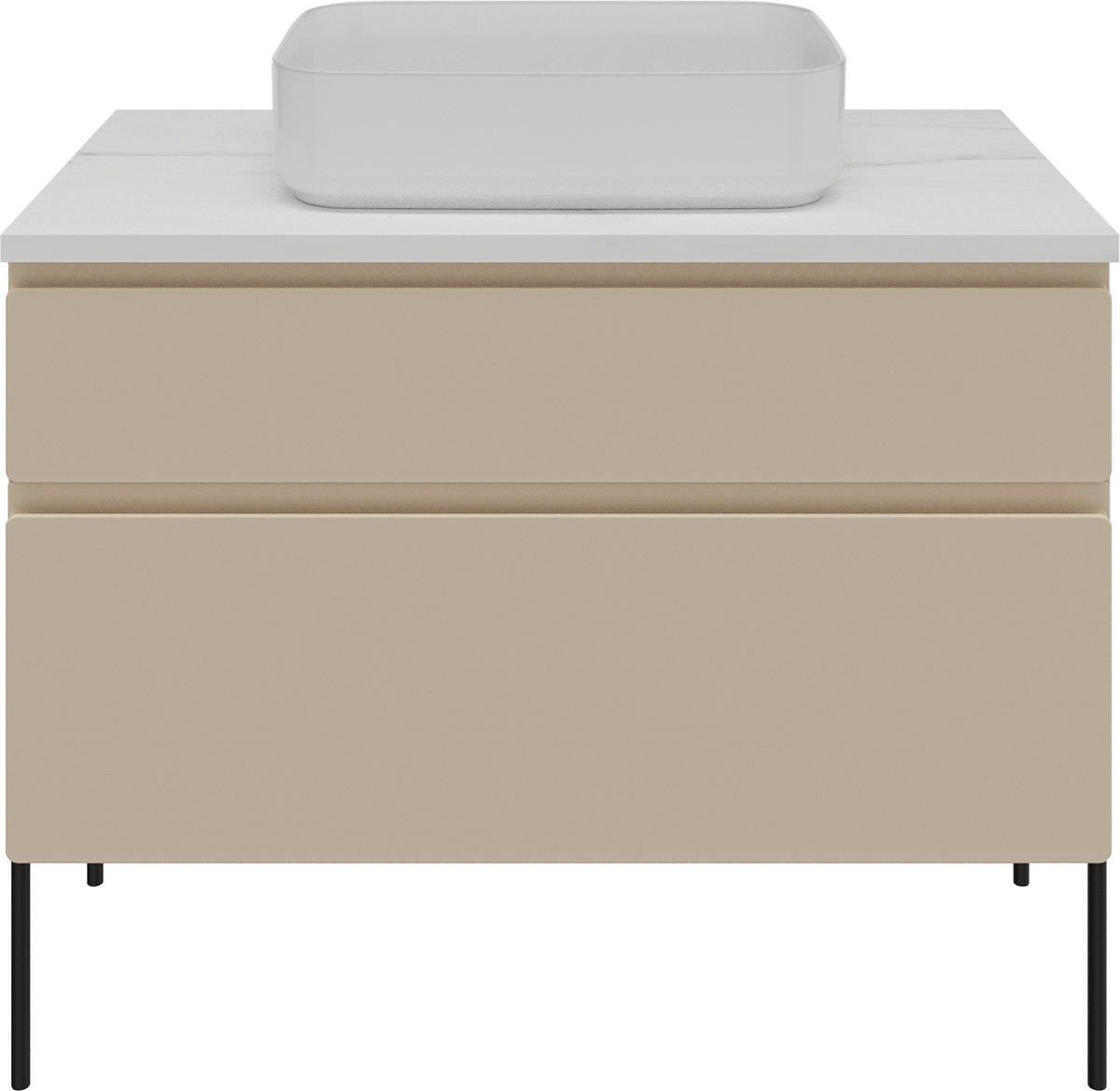 WASCHBECKENUNTERSCHRANK 90/55/47 cm  - Greige/Weiß, MODERN, Holzwerkstoff (90/55/47cm) - Welnova