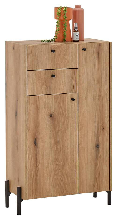 MIDISCHRANK 60/104/32 cm  - Eichefarben/Schwarz, MODERN, Holzwerkstoff/Kunststoff (60/104/32cm) - MID.YOU