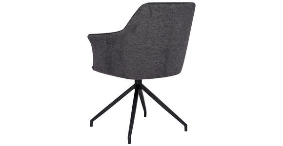ARMLEHNSTUHL in Eisen Mikrofaser - Schwarz/Grau, Design, Textil/Metall (60/85/62cm) - Novel