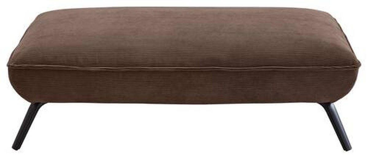 HOCKER in Textil Taupe  - Taupe/Schwarz, Design, Textil/Metall (142/43/80cm) - Moderano