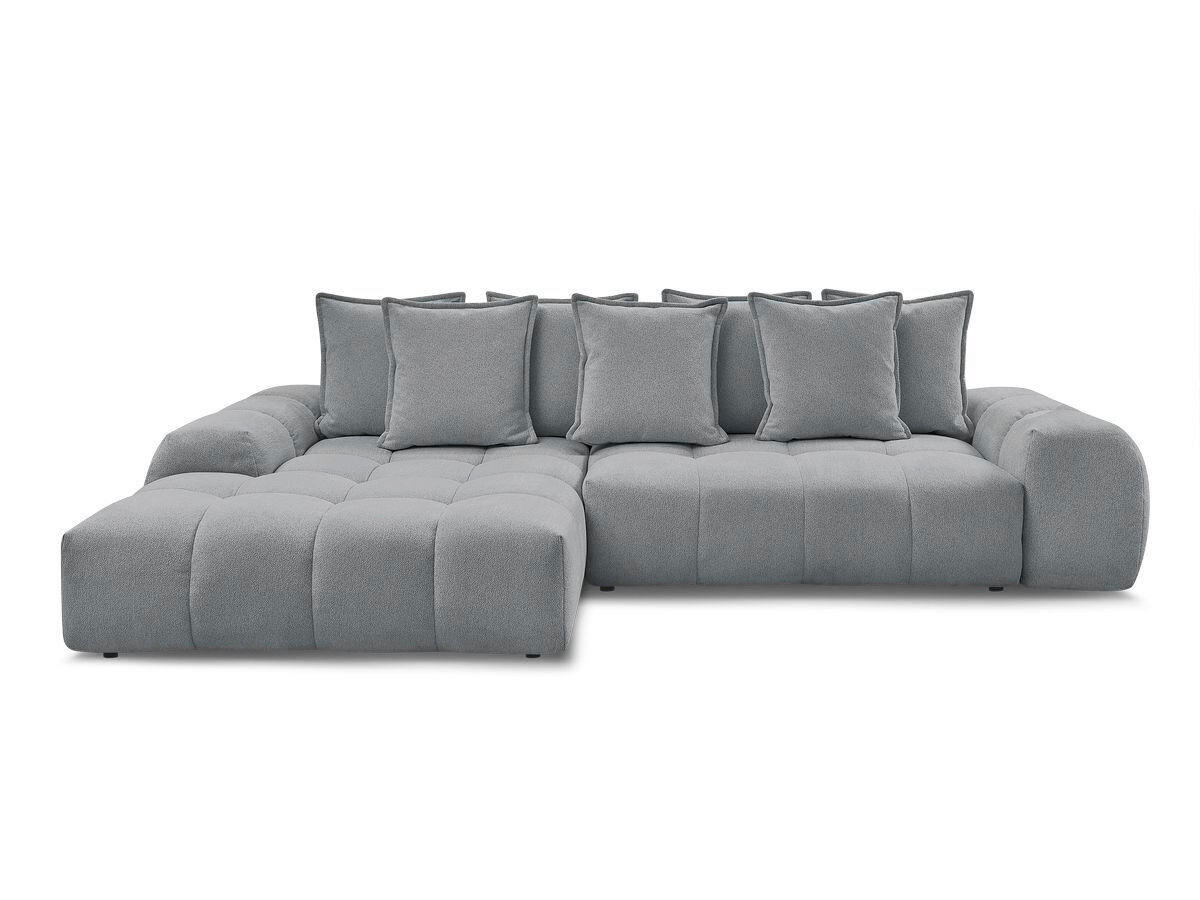 ECKSCHLAFSOFA EVEREST  mit Rücken echt, Armteil links, Armteil rechts Flachgewebe Dunkelgrau  - Dunkelgrau/Schwarz, MODERN, Kunststoff/Textil (180/318cm) - Livetastic