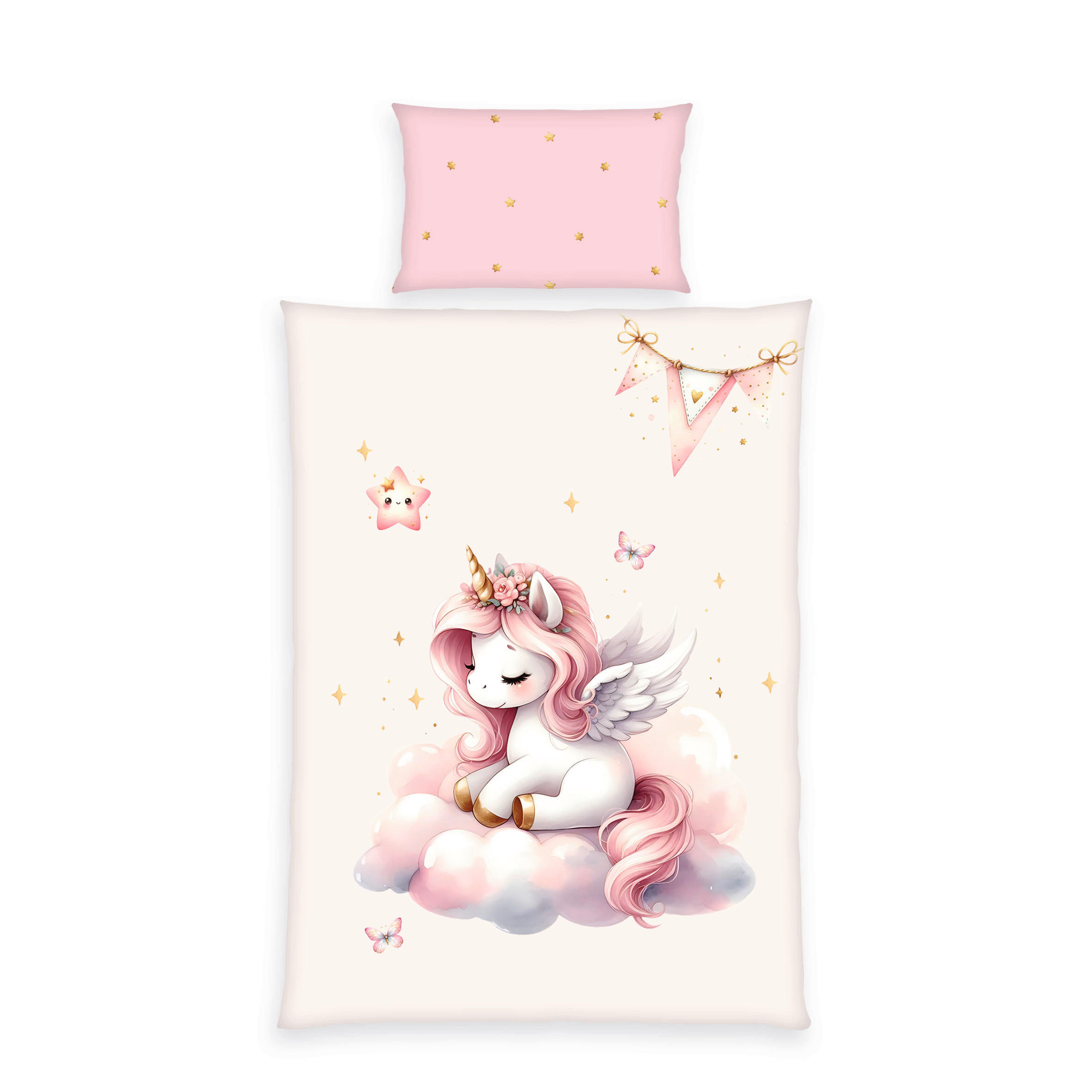 BABYBETTWÄSCHE Einhornzauber Renforcé 100/135 cm  - Pink, Basics, Textil (100/135cm) - baby best