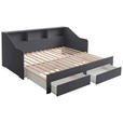AUSZIEHBETT 90-180/200 cm  in Anthrazit  - Anthrazit/Buchefarben, KONVENTIONELL, Holzwerkstoff (90-180/200cm) - Carryhome