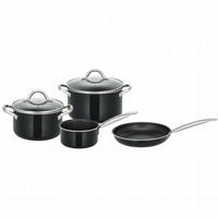 SET LONACA ZA KUHANJE 0  aluminij  4-dijelni  0  - crna, Basics, staklo/metal (25,5/32/17,5cm) - ELO