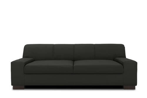 2-SITZER-SOFA in Lederlook Schwarz  - Wengefarben/Schwarz, Design, Holz/Textil (194/74/85cm) - MID.YOU