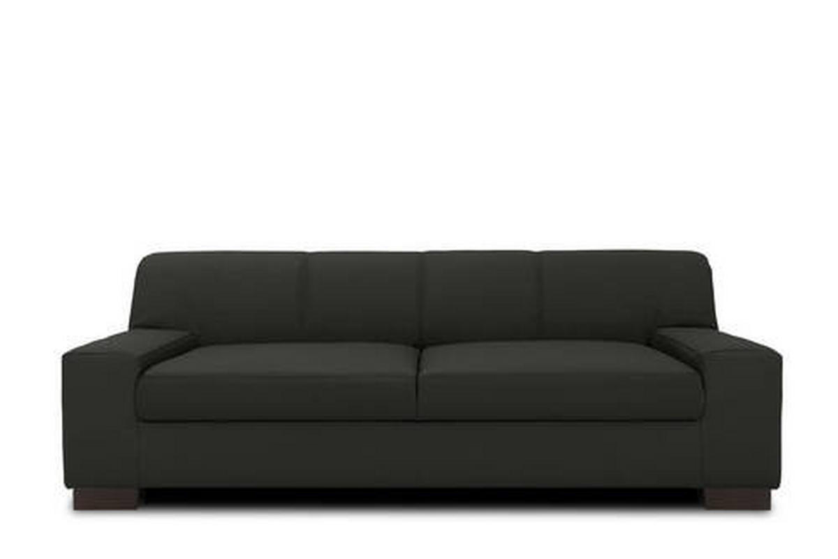 2-SITZER-SOFA in Lederlook Schwarz  - Wengefarben/Schwarz, Design, Holz/Textil (194/74/85cm) - MID.YOU