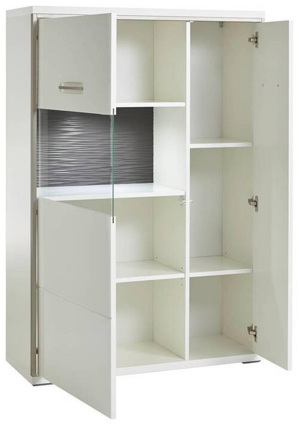 VYSOKÁ KOMODA, šedá, barvy stříbra, bílá, 94/137/38 cm - bílá/šedá, Design, kov/kompozitní dřevo (94/137/38cm) - Livetastic