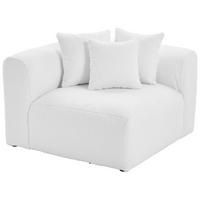 SOFAELEMENT in Flachgewebe, Teddystoff Weiss  - Weiss, Trend, Textil (115/70/115cm) - Livetastic