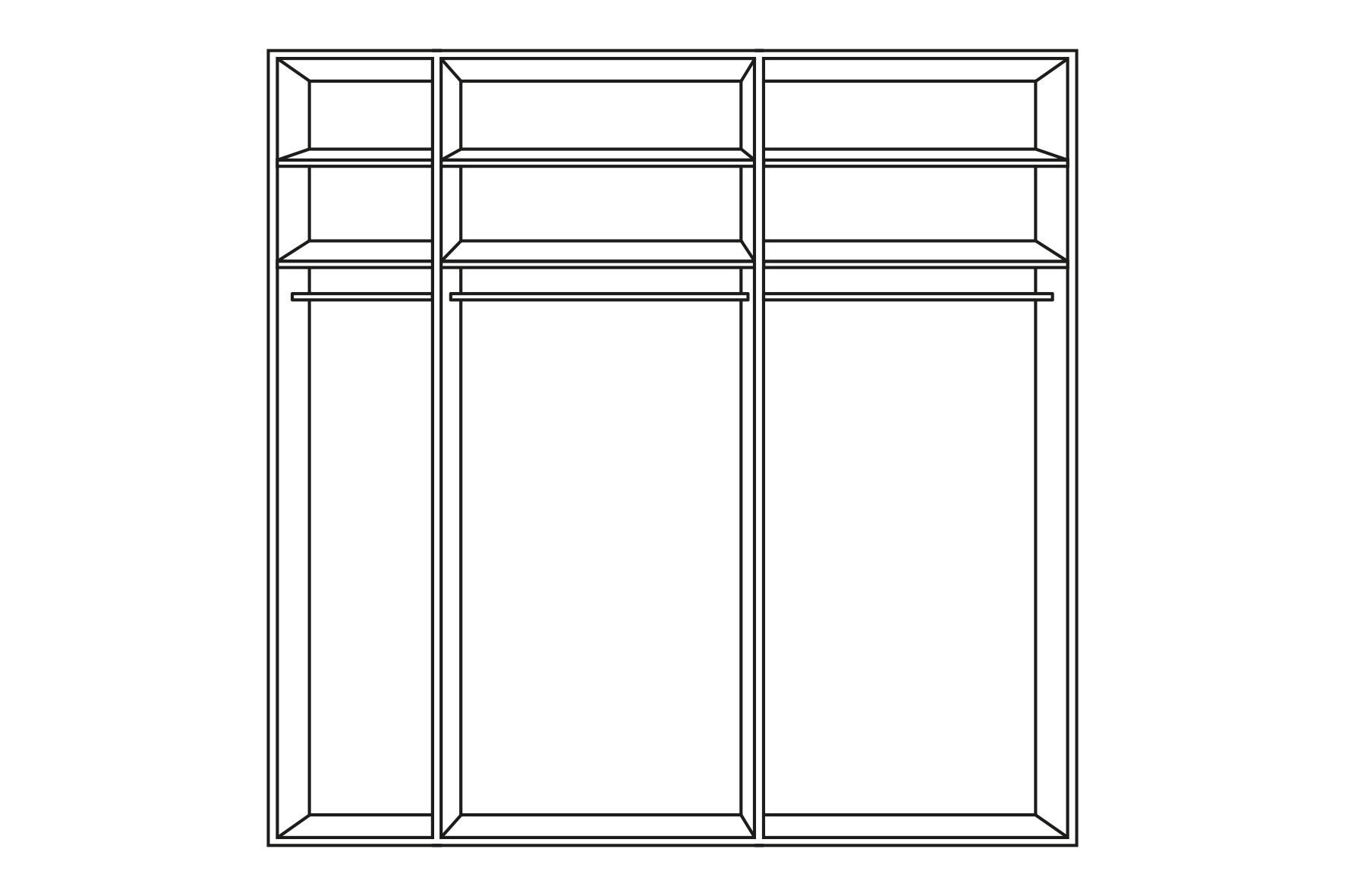SCHWEBETÜRENSCHRANK  in Eichefarben, Hellbraun  - Hellbraun/Eichefarben, Design, Glas/Holzwerkstoff (253/220/65cm) - Jutzler