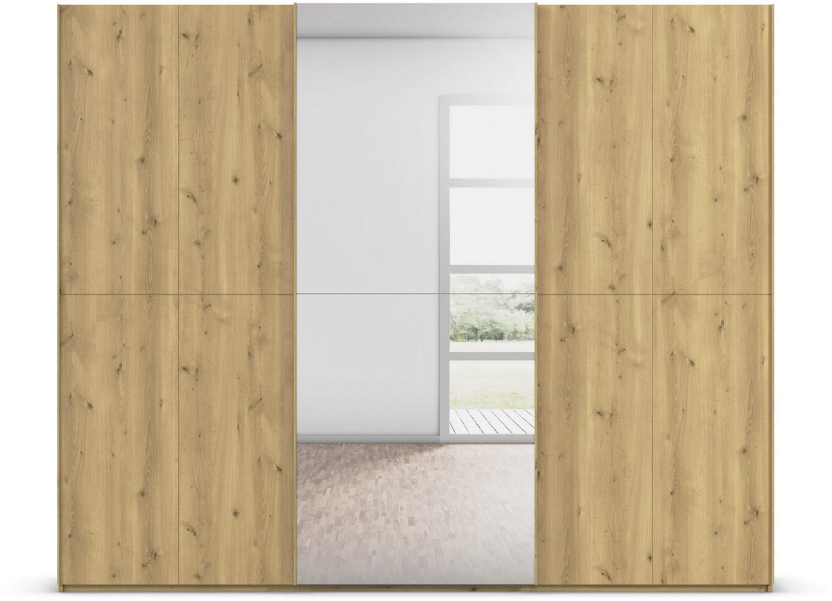 SCHWEBETÜRENSCHRANK 270/223/68 cm 3-türig Eichefarben  - Eichefarben, Design, Holz/Holzwerkstoff (270/223/68cm) - Novel