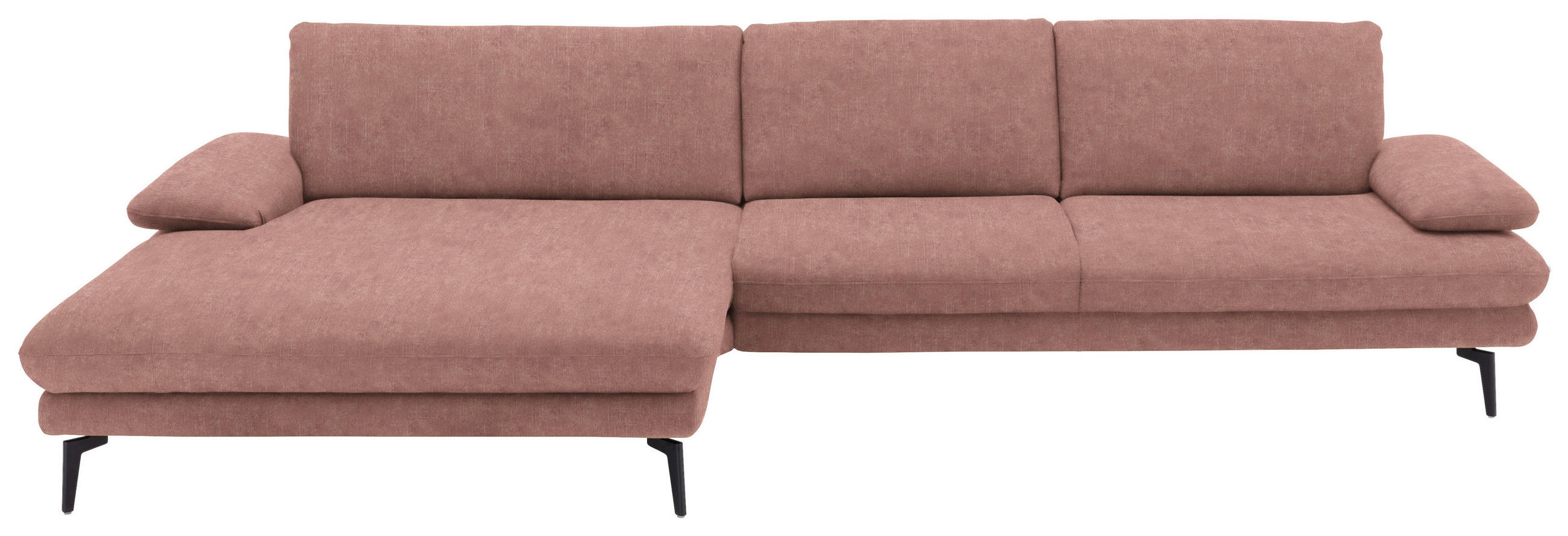 ECKSOFA in Velours Flieder  - Flieder/Schwarz, Design, Textil/Metall (180/310cm) - Dieter Knoll